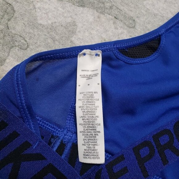Nike Sports Bra Womens Medium Blue Gym Fitness Yoga - Picture 5 of 7